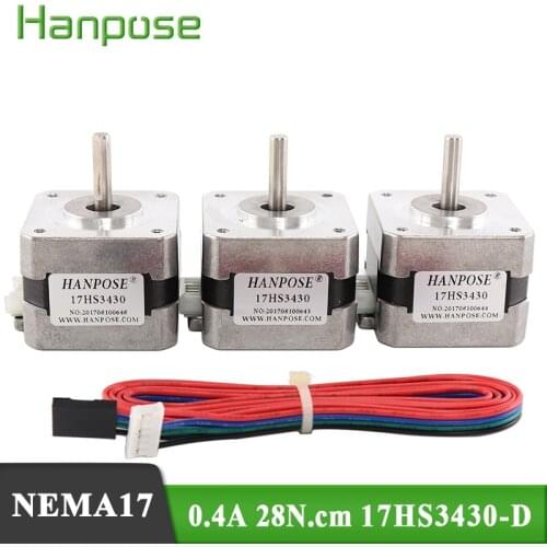 3PCS/lot Nema17 Stepper Motor 2800g.cm 34mm length 4-Lead 17HS3430-D 42 Series motor For 3D Printer Monitor Equipment