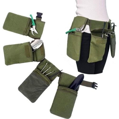 Garden Tools Belt - Gardening Organizer Bag with Removable Deep Pockets Tough Canvas Gardener Utility Pouches