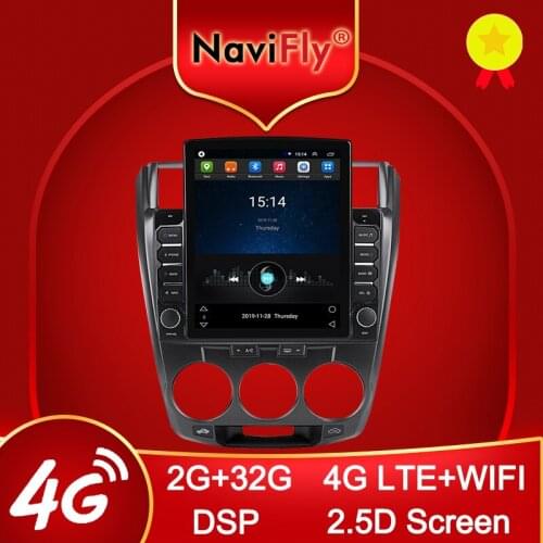 Tesla Style DSP Car Video Android For Honda City 2008-2012 2013 Auto Radio 4G LTE WIFI Multimedia Player AHD GPS 2.5D Navigation