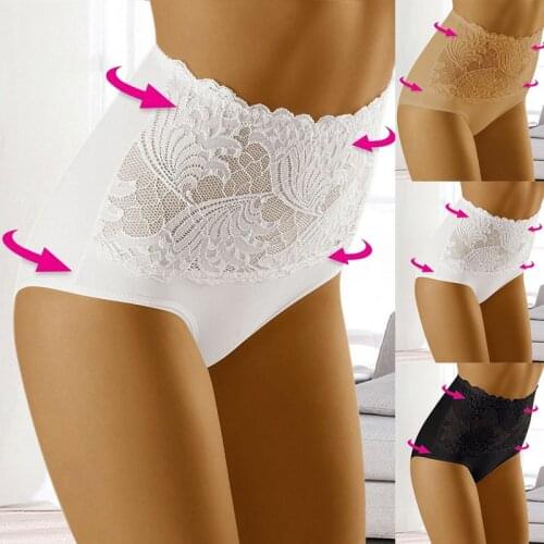 Women Panties Lace Plus Size Sexy Underwear High Waist Briefs Lingerie Female Seamless Tummy Control Underpants Shapewear S-XXXL