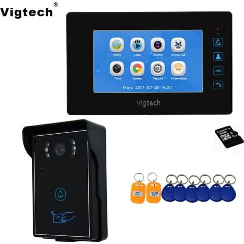 Vigtech7 Inch LCD Video Doorbell Door Phone Record Intercom System Infrared Night Vision Camera 8GB TF Card FREE SHIPPING