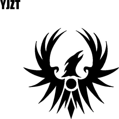 YJZT 14.6CM*13.9CM Interesting Phoenix Rising Sun Beautiful Artistic Delicate Nice Vinyl Decal Car Sticker Black/Silver C19-1575