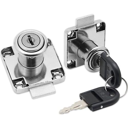 Drawer Locks with 2 Keys Cabinet Lock Rolled Steel Mailbox Office Desk Letter Box Furniture Hardware Cam Locks
