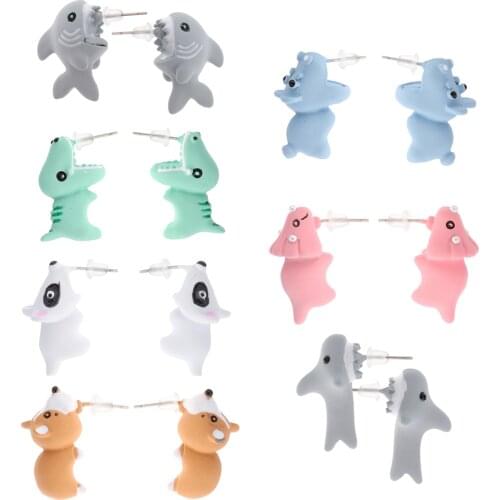 1 Pair Zinc Alloy 3D Lovely Animal Bite Earrings, Simple Biting Your Ear, Animal Studs Jewelry