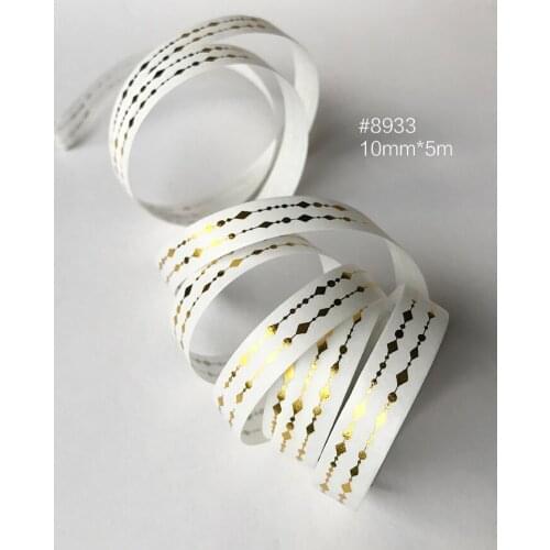 1cm 5m 1 pcs gold Water drop line design washi tape Scrapbook use as Sticker gift seal Label Masking home gift decor