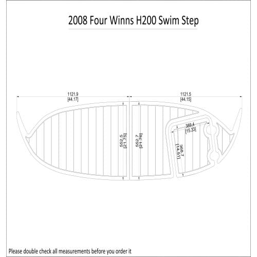 2008 Four Winns H200 Swim Step Pad Boat EVA Teak Decking 1/4" 6mm