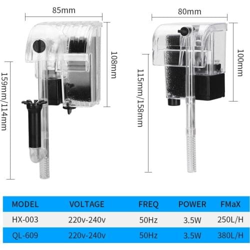 Aquarium filter fish tank filter canister filter aquarium accessories Wall-mounted external filter Small turtle tank filter