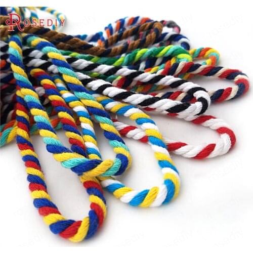 29795)5 meters 5MM 100% Cotton 3 Color Cotton Twisted Corps Rope Diy Jewelry Findings Accessories Wholesale