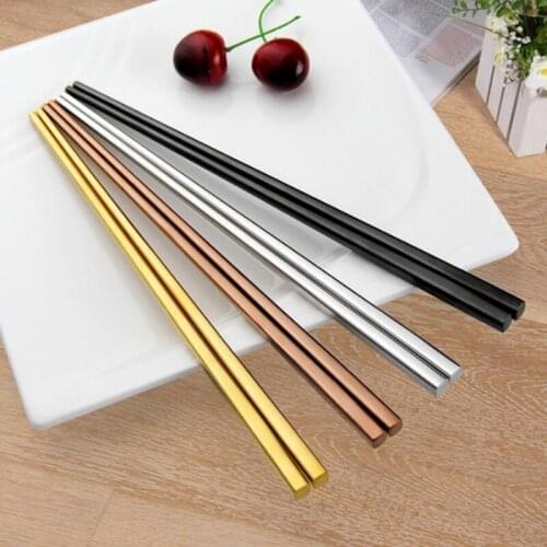 304 stainless steel chopsticks China square hollow chopsticks Four colors choose simple style gift LX4434