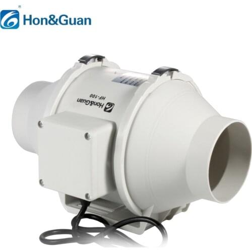 4'' Silent Inline Duct Fan High Efficiency Exhaust Outlet Ventilation Air Extractor for Bathroom Kitchen Hood Ventilator Vent