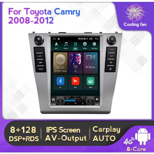 Tesla Screen Car Radio Stereo Receiver For Toyota Camry 2008 - 2012 Multimedia Player GPS Navigation With IPS DSP RDS WIFI 4G BT