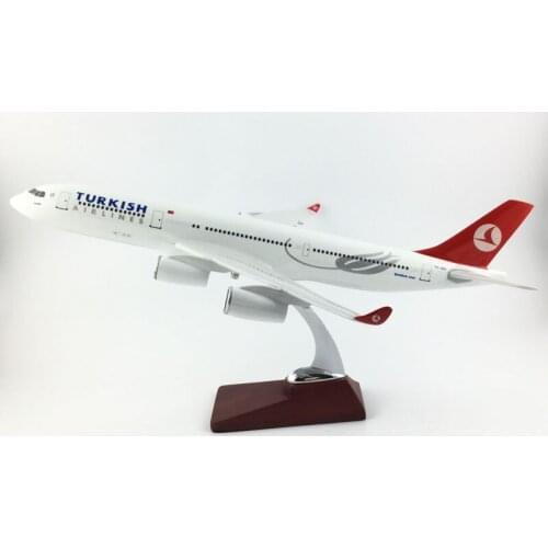FREE SHIPPING 45-47CM A340 TURKISH METAL BASE AND RESIN MODEL PLANE AIRCRAFT MODEL TOY AIRPLANE BIRTHDAY GIFT
