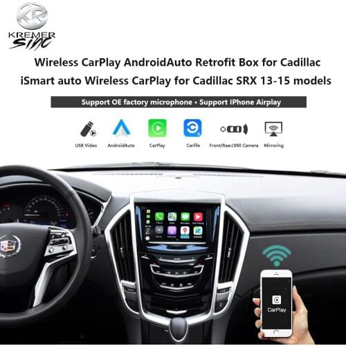 Wireless CarPlay AndroidAuto Retrofit Box for Cadillac iSmart auto Wireless CarPlay for Cadillac SRX 13-15 model Mirroring Link