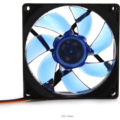 90mm LED Light 3pin PC Desktop Computer Case Cooling Cooler Fan Low Noise 9025 Green/Red/Blue