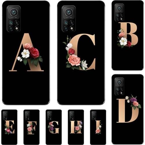 For Xiaomi Mi 10T Pro 5G Xiaomi Apollo Pro 6.67" 10T Lite Case Cute Lovely Cartoon Flowers Black Letters Silicone Soft Cover