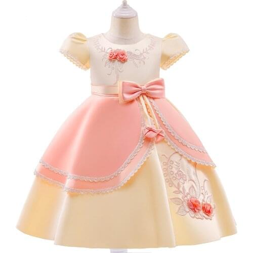 Flower Girl Dresses for Weddings Tulle Princess Lace Short Sleeve Holy First Communion Gowns Party Pageant Dress For Girls