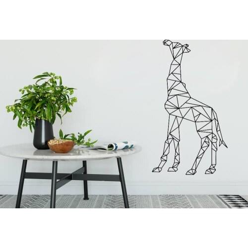 Geometric Giraffe Wall Sticker For Kids Room 3D Vinyl Home Decor Art Stickers Muraux Removable Poster Decals Cute Animal LC363