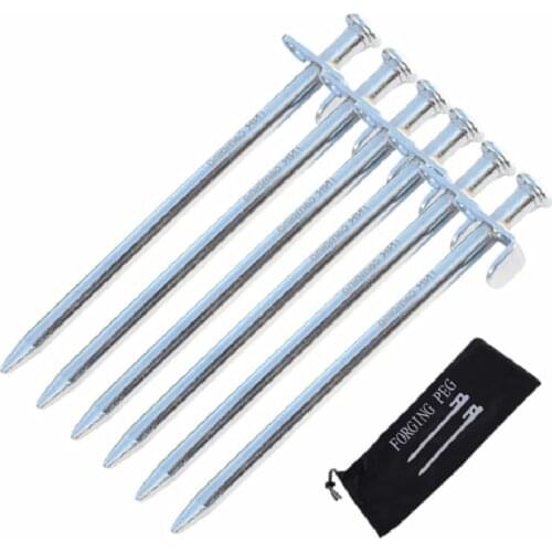 6pcs Outdoor Camping High Strength Steel Stake Rope spike canopy Tent peg Hard 20 30 40 cm Camping Accessories Tent Peg