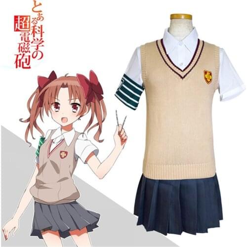 Misaka Mikoto Cosplay Costume Shirai Kuroko JK Toaru Kagaku No Railgun Girls Uniform And Wig Women School Sailor Suit Anime 2021