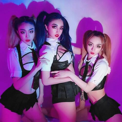 Sexy Lady Uniform Outfits Nightclub Bar Gogo Ds Dj Dancing Costume Jazz Pole Dance Performance Clothing Stage Wear Suit YS1004