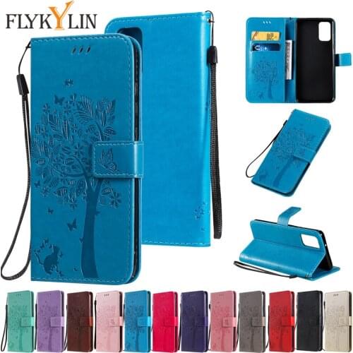 3D Tree Cat Leather Wallet Case For Samsung Galaxy S20 Ultra S10 Plus S10E S10 Lite S8 S9 Plus S7 S6 Edge Card Solt Phone Cover