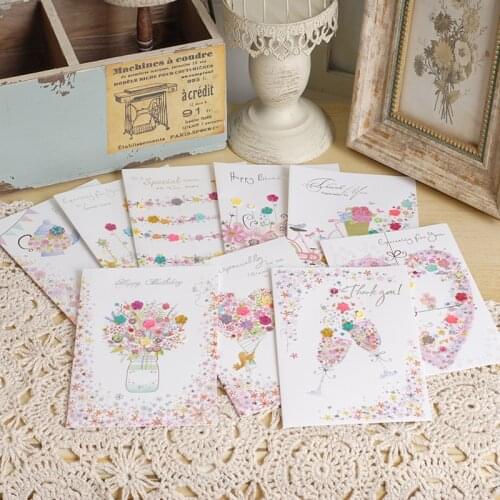 Beautiful Handmade Cards For Birthday,Friend,Business,Thank You Floral Flower Gift Cards