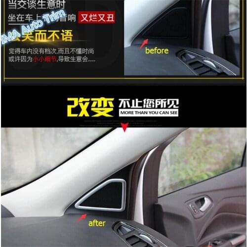 Lapetus Car Styling Inner Window Pillar A + Inner Door Speaker Audio Loudspeaker Cover Trim For Ford Kuga Escape 2017 2018 2019
