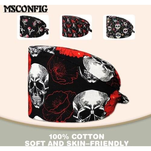 Fashion Printed Surgical Cap Nurse Cap Surgeon Surgical Cap Dentist Cap Kitchen Laboratory Work Cap Beauty Salon Scrub Cap