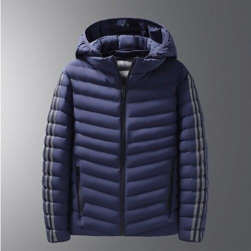 Grey Duck Down Jacket Men 2021 Brand New Puffer Jacket Men Winter Thick Warm Jackets Coats Male Striped Outerwear Clothing