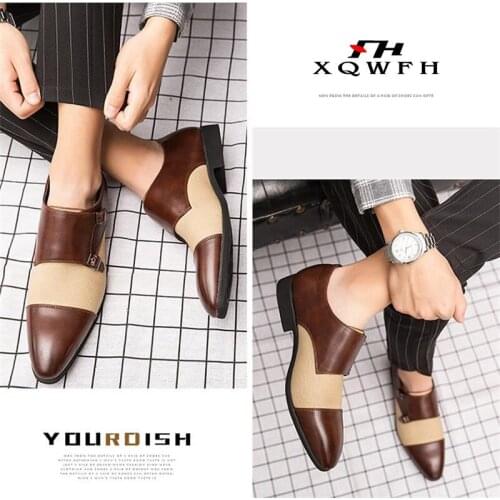 Luxury Men Loafers Slip On Mix Color Black Men Casual Shoes Dress Office Business Wedding Pu Leather Shoes