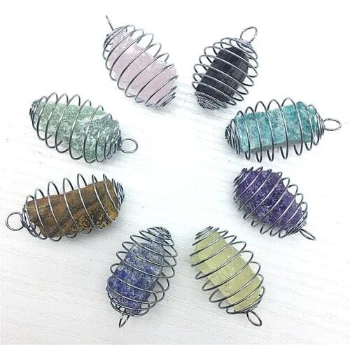 Natural rose quartz spiral pendant necklace crystal rough raw healing pendant gift