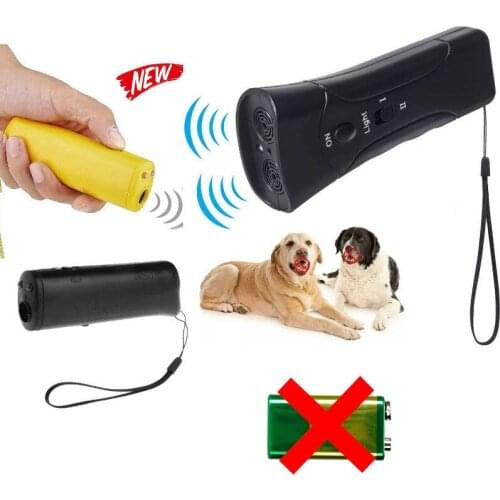 Home Dog Anti Barking Repeller LED Flashlight with Ultrasonic Chein Deterrent Device Household Tools Pet Training Product Supply