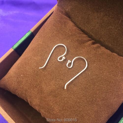 " Fake One Penalty Ten " 20Pcs=10Pairs With Bead 925 Sterling Silver Earring Claps Hooks Jewelry Accessories