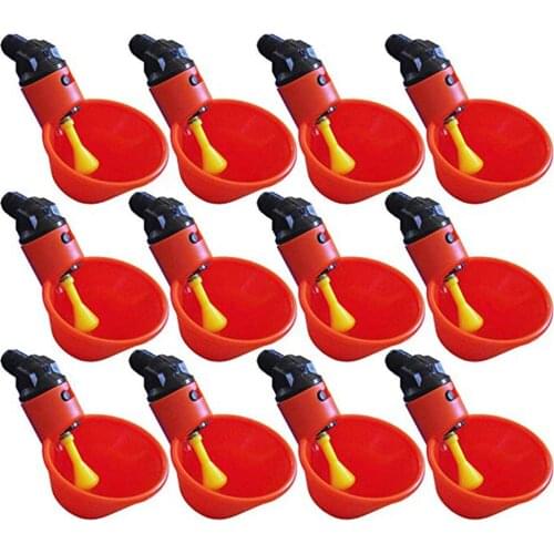 12Pcs Chicken Hanging Cup Drinking Fountains Birds Water Bowl Drinker Cups for Backyard Chicken Flock Automatic Poultry Watering