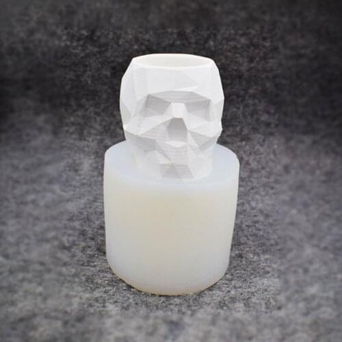 Durable Silicone Skull Flower Pot Mold Cement DIY Succulent Making Clay Mould H58C