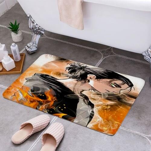 Jaeger attack on titan Anti-slip Doormat Vacuuming Water Absorbing Kitchen Bedroon Bath Floor Mats Home Entrance Home Decora