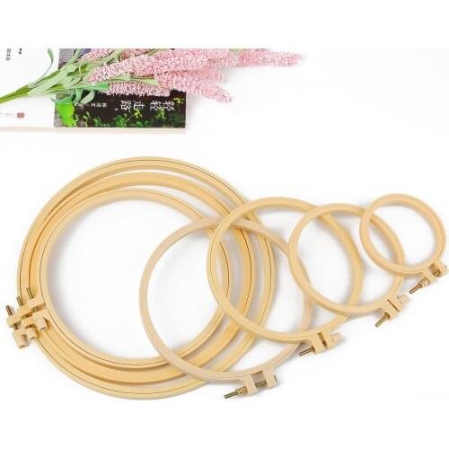 9.5-27.5cm 6 size Adjustable Plastic Imitation Bamboo Embroidered Cross Stitch Crafts Home Tools Circle Sewing Tool