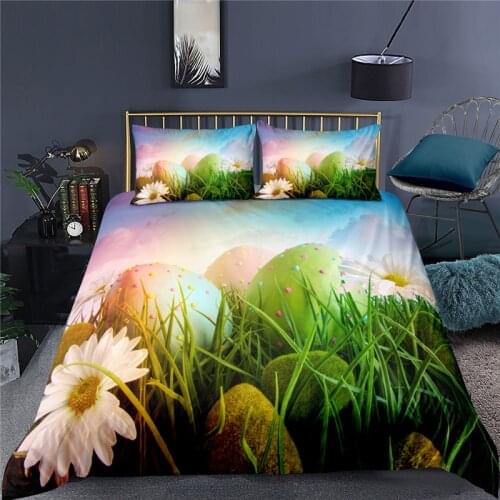 Luxury 3D Easter Eggs Print 2/3Pcs Bedding Sets Comfortable Duvet Cover PillowCase Home Textile Queen and King EU/US/AU Size