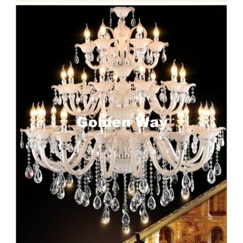 Modern Champagne White Chandelier Living Room Hotel Double Layer Chandelier K9 Crystal Lights Luxury Chandelier Crystal Lighting