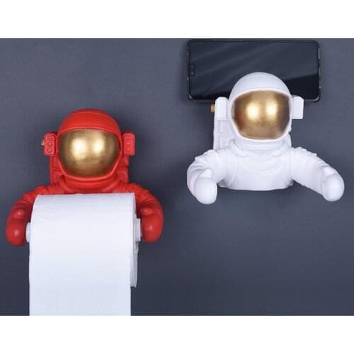Modern Astronaut Tissue Holder Resin Accessories Home Livingroom Wall Sticker Crafts Hotel Bathroom Wall Mural Ornaments Decor