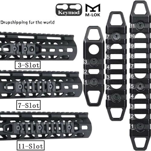Tactical CNC 3 7 11 Slot 3" 7" 11" Picatinny Weaver Rail Mount Keymod M-lok Rail Sections for Hunting Airsoft Handguard Mount