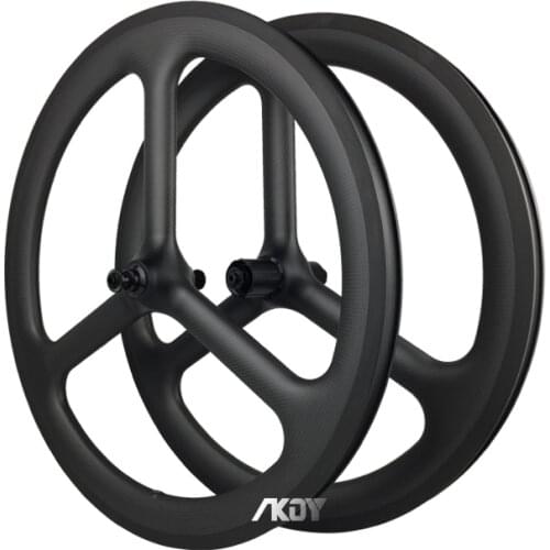 Carbon 20 Inch 451 Trispoke Wheelset 25mm Width Clincher Disc Brake 9/10/11S 3-Spoke Wheels