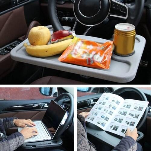 Universal Portable Car Desk Coffee Holder Laptop Computer Table Steering Wheel Tray Goods Auto Accessories Drinks Holders