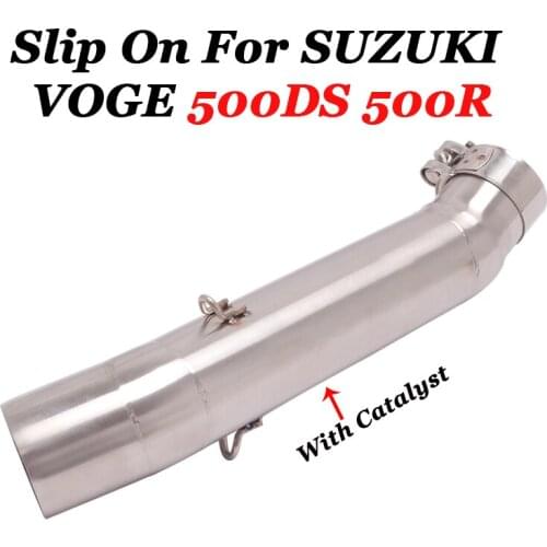 Slip On For Voge 500DS 500R LX500DS LX500-A Motorcycle Exhaust Escape Modified Middle Tube Connect Mid Link Pipe With Catalyst