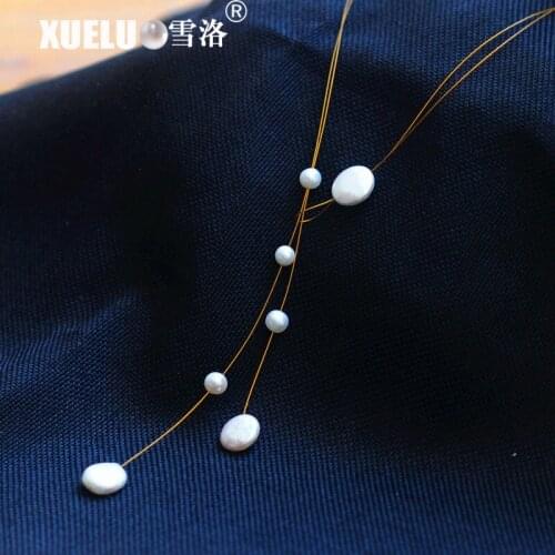 XUELUO Fashion Baroque Natural Genuine Real Cultured Freshwater Torques Choker Pearl Necklace ,fresh water pearl necklace
