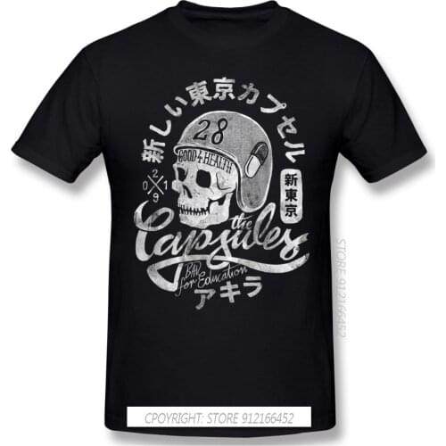 The Capsules Print 100% Cotton Funny T Shirts Akira Biker Gang Shotaro Kaneda Takashi Animated Film Men Fashion Streetwear