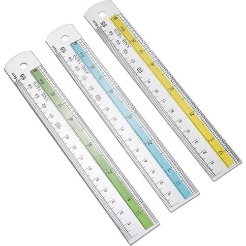 1pcs 15cm Random Color Aluminum Double Side Measuring Scale Ruler For Measuring Precision Jewelry Tools Straight Ruler