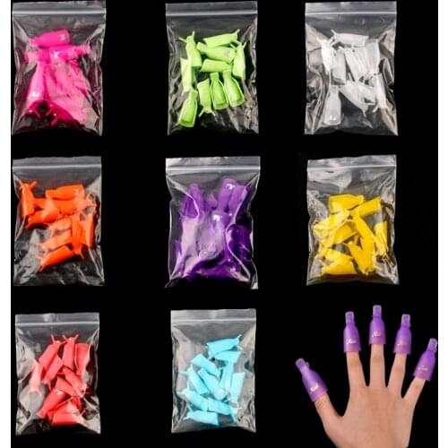 10PC 20mmx50mm Plastic Nail Art Soak Off Cap Clip UV Gel Polish Led Gel Nail Polish Remover Wrap Tool Opp Bag Packing