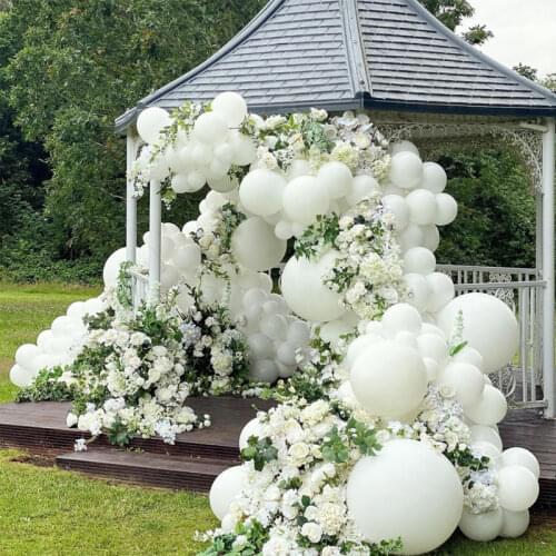 136Pcs/Set White Macaron Latex Balloon For European Wedding Decoration White Balloons Garland Arch Kit For Birthday Party Decor