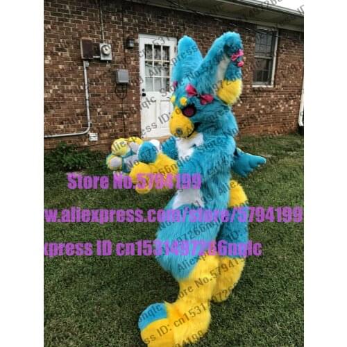 3-D Eyes FREE Fans Digitigrade Bent Legs Fursuit Fullsuit Panda Teen Costumes BLUE Dog Fox Furry Suit Custom For Child Adult